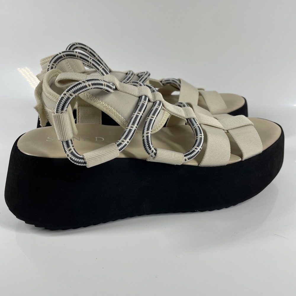 Sz 9 Anthropologie Trendy Silent D Platform Sporty Wedge y2k Strappy Sandals - Picture 2 of 15